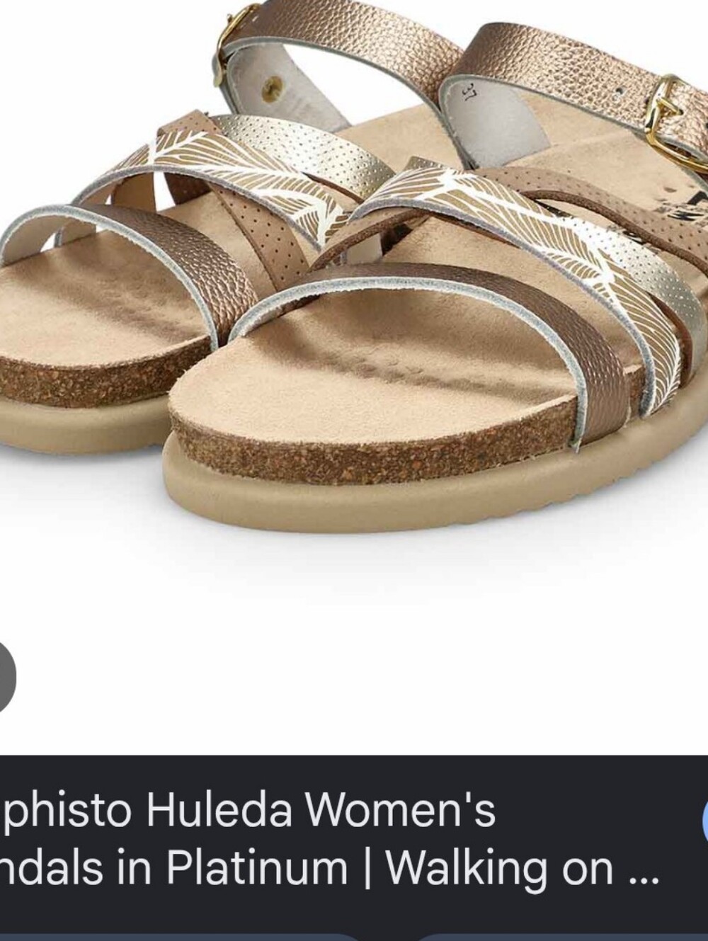 Mephisto Huleda Women's Platinum Multi-Strap Sandals
